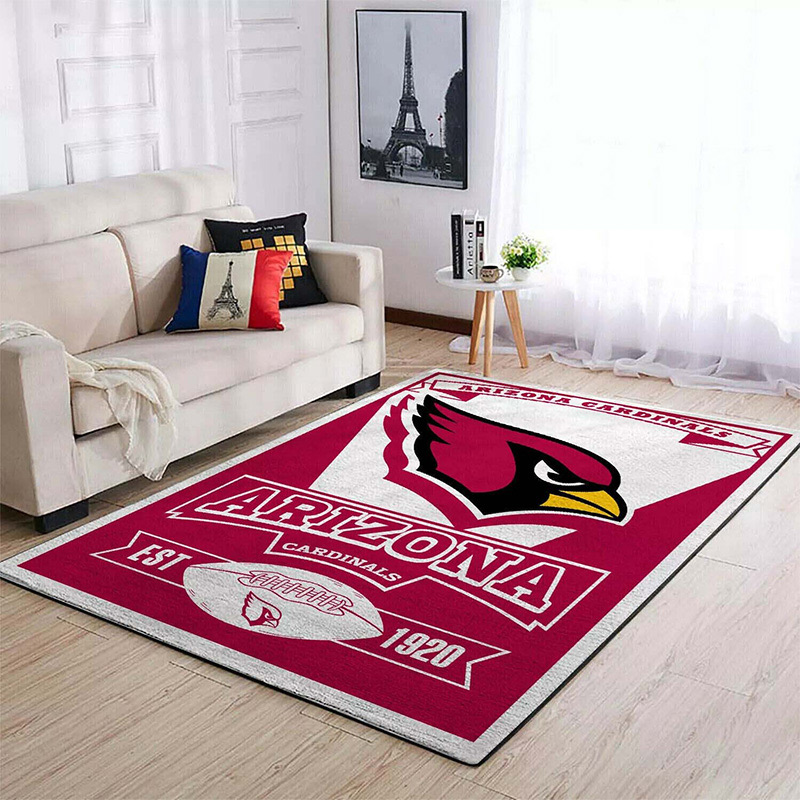 Arizona Cardinals Area Rug NFL Area Rug Living Room Area Rug Indoor Indoor Rugs Rectangle Carpet