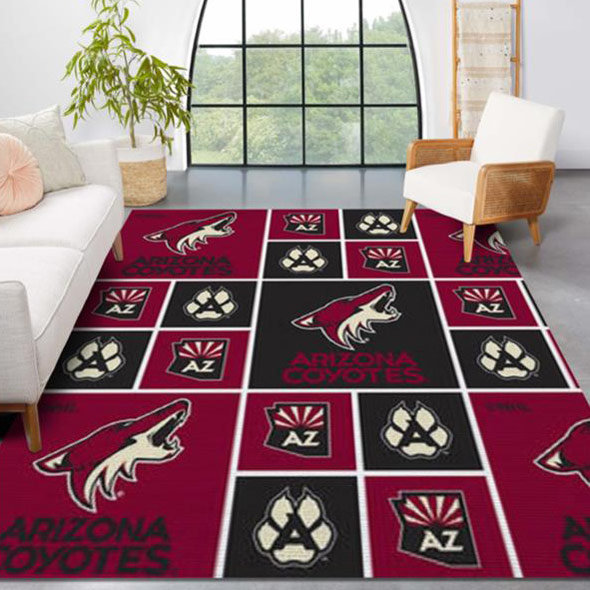 Arizona Coyotes Rug NHL Area Rug Bedroom Rug Indoor Indoor Rugs Rectangle Carpet