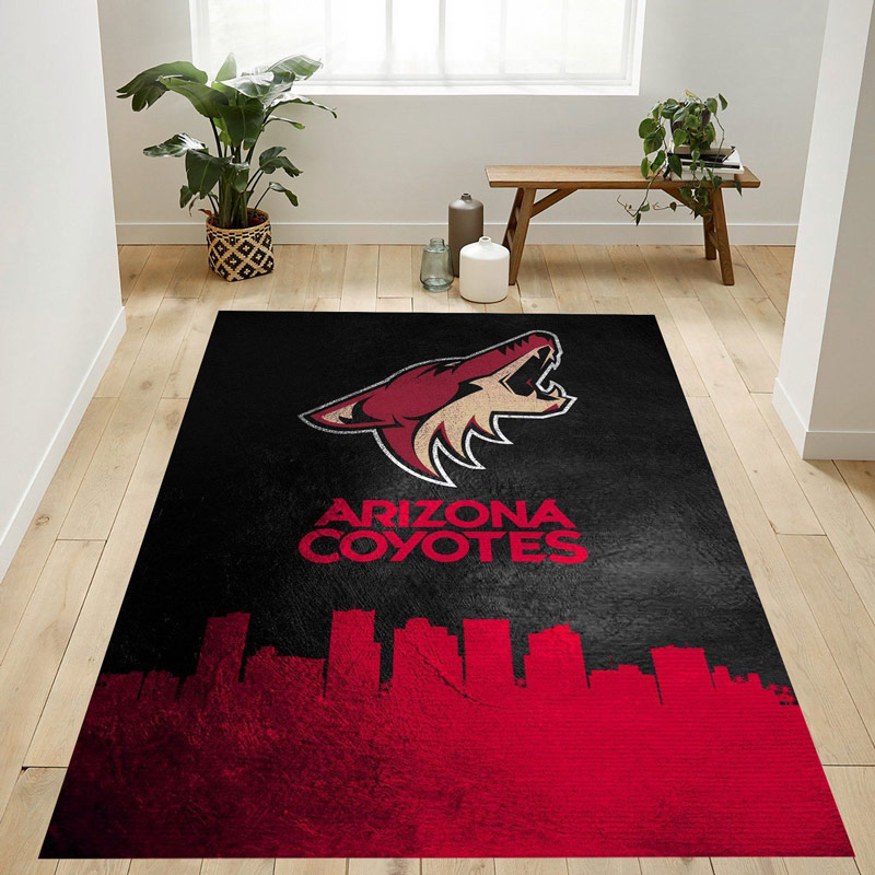 Arizona Coyotes Area Rug NHL Area Rug Bedroom Rug Indoor Indoor Rugs Rectangle Carpet