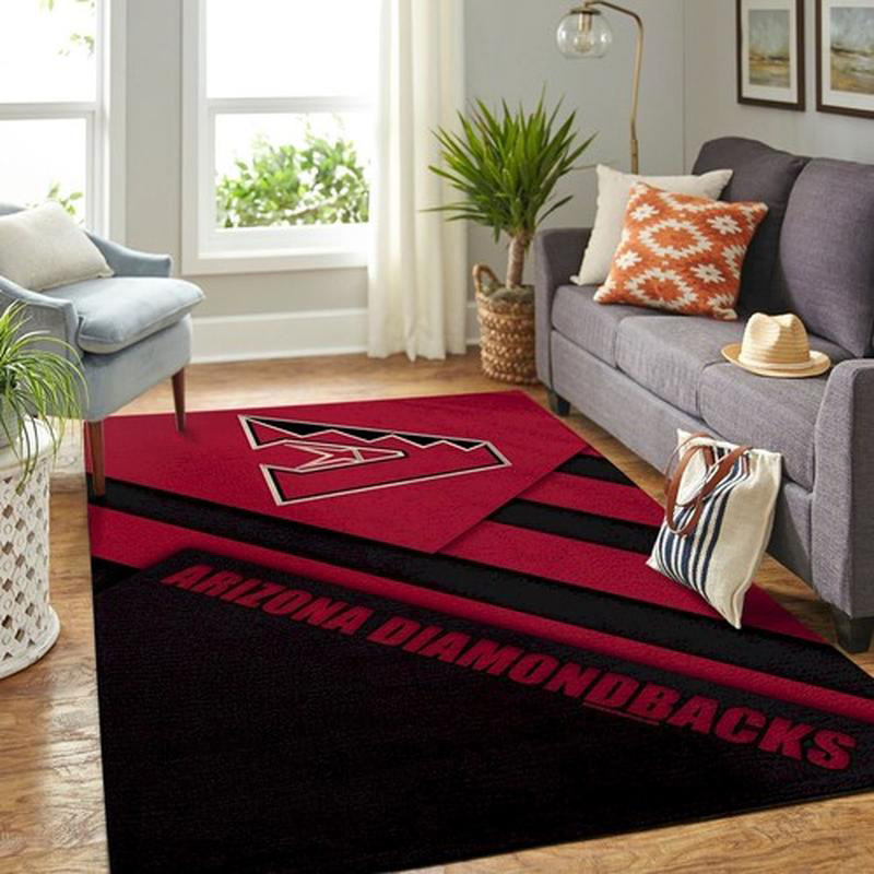 Arizona Diamondbacks Area Rug MLB Area Rug Dining Room Rugs Indoor Rugs Rectangle Carpet
