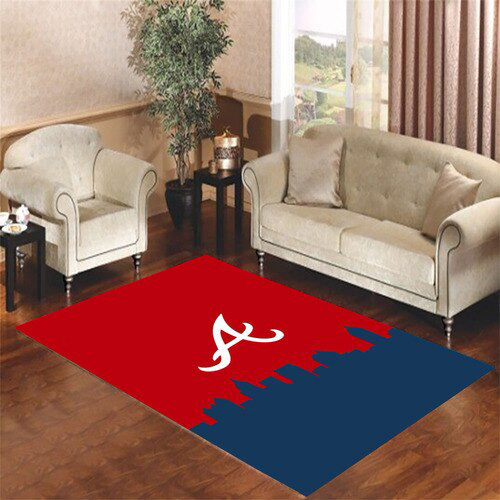 Atlanta Braves Area Rug MLB Area Rug Bedroom Rug Indoor Rug Rectangle Carpet
