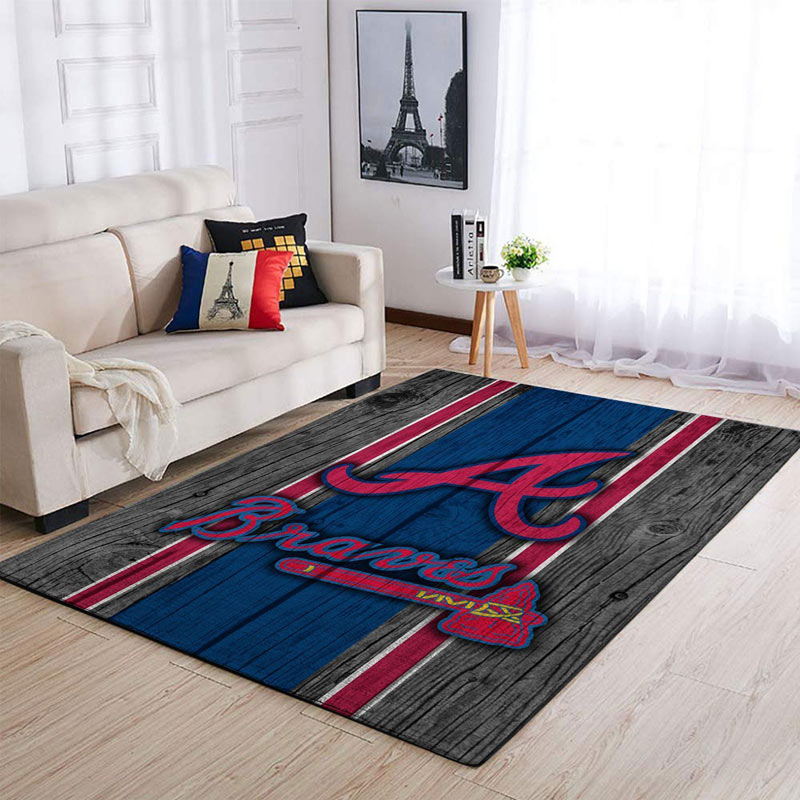Atlanta Braves Rug MLB Area Rug Bathroom Rugs Indoor Indoor Rugs Rectangle Carpet