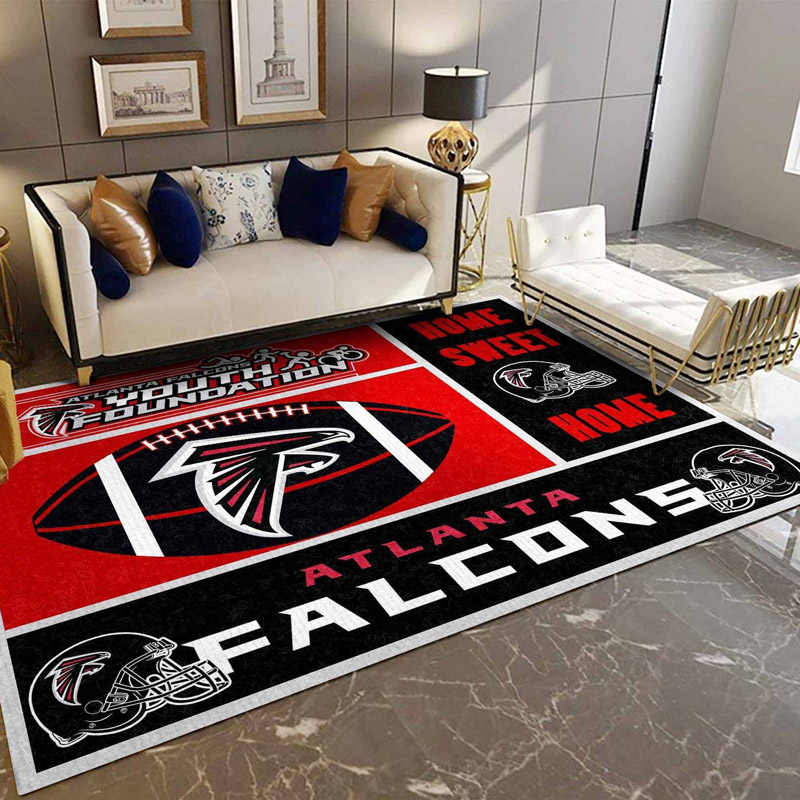 Atlanta Falcon Area Rug NFL Area Rug Dining Room Rug Indoor Rugs Rectangle Carpet