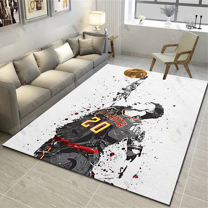 Atlanta Hawks Area Rug NBA Area Rug Dining Room Rugs Indoor Indoor Rug Rectangle Carpet