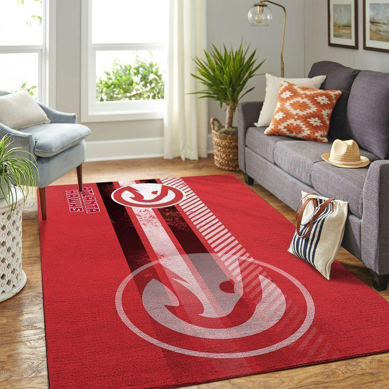 Atlanta Hawks Area Rug NBA Area Rug Bathroom Rugs Indoor Rug Rectangle Carpet