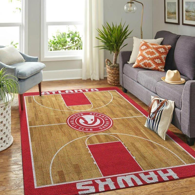 Atlanta Hawks Area Rug NBA Area Rug Bedroom Rug Indoor Indoor Rug Rectangle Carpet