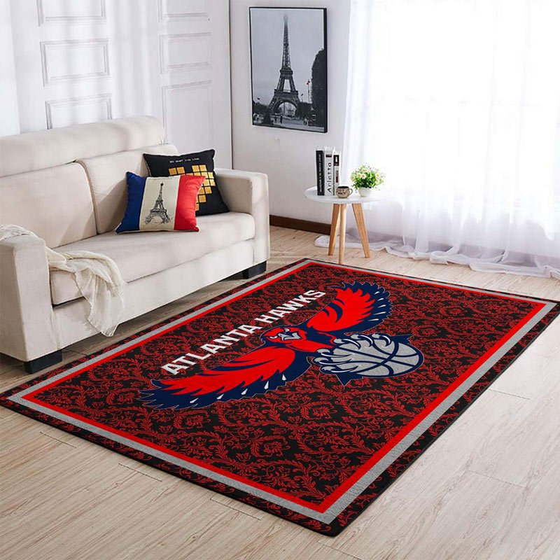 Atlanta Hawks Area Rug NBA Area Rug Living Room Rug Indoor Indoor Rugs Rectangle Carpet