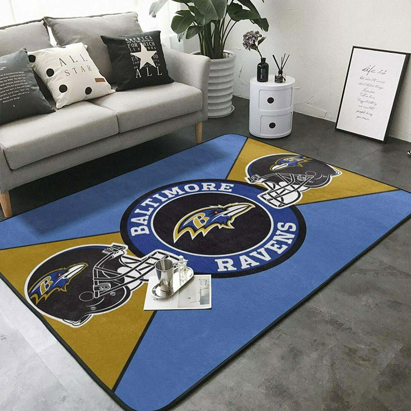 Baltimore Ravens Area Rug NFL Area Rug Living Room Area Rug Indoor Rugs Rectangle Carpet
