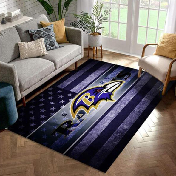 Baltimore Ravens Rug NFL Area Rug Bathroom Rugs Indoor Rugs Rectangle Carpet