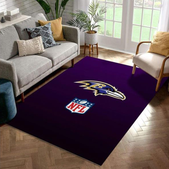 Baltimore Ravens Area Rug NFL Area Rug Bedroom Rug Indoor Rugs Rectangle Carpet