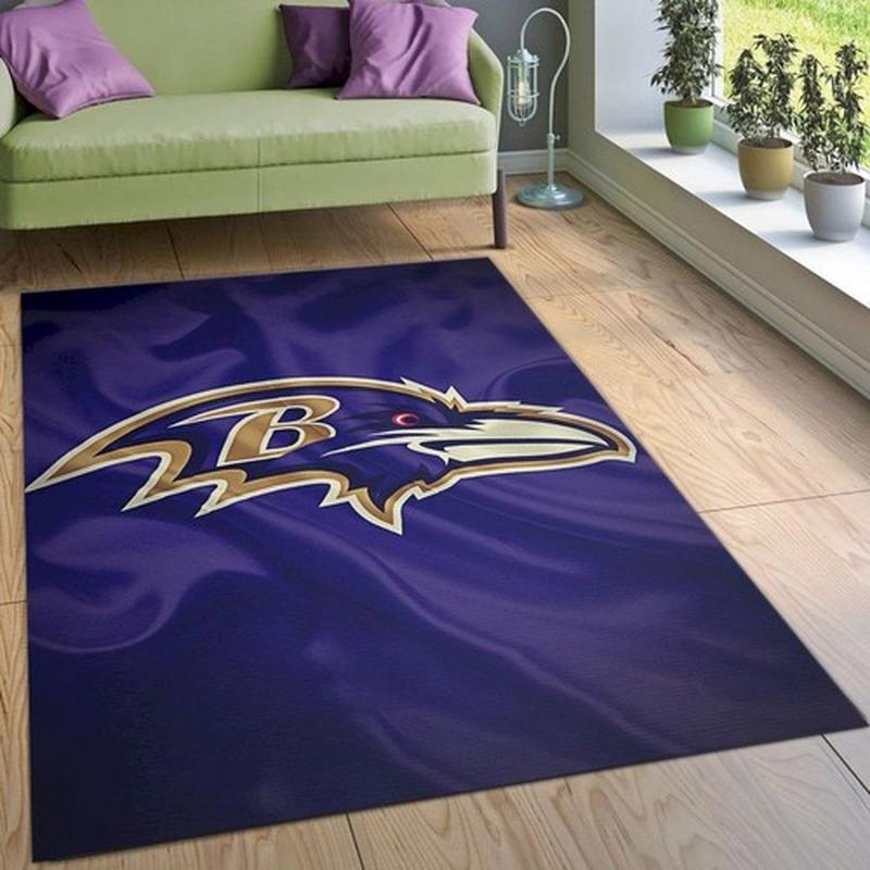 Baltimore Ravens Area Rug NFL Area Rug Dining Room Rug Indoor Rugs Rectangle Carpet