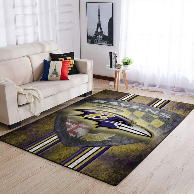 Baltimore Ravens Rug NFL Area Rug Bedroom Area Rug Indoor Rug Rectangle Carpet