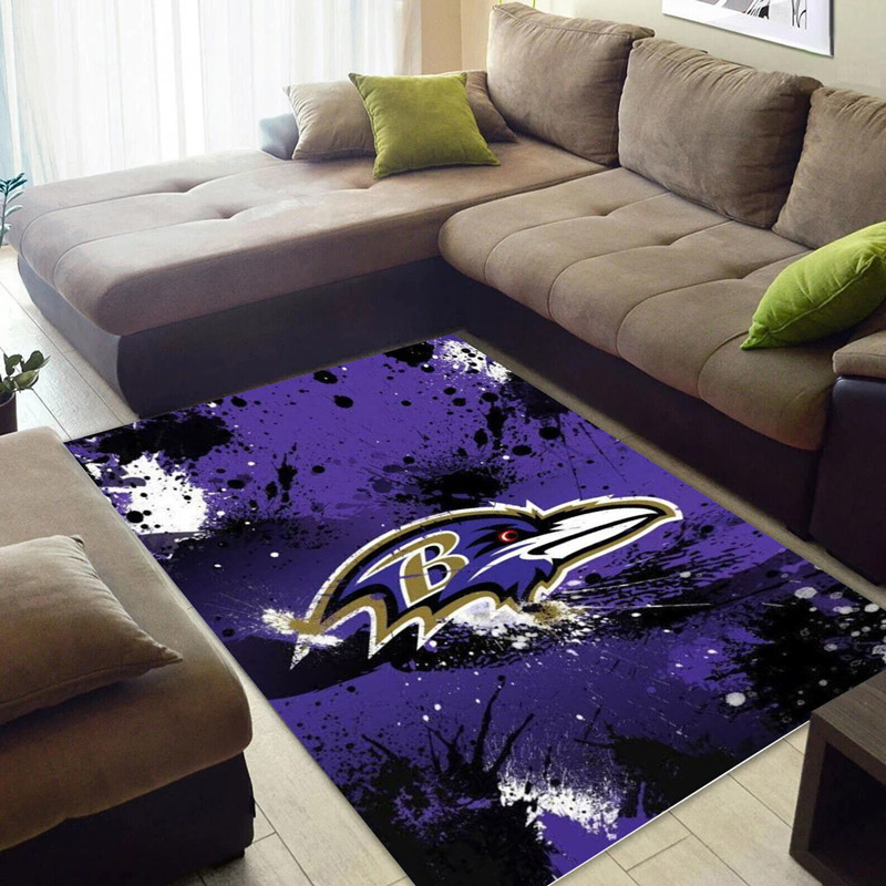 Baltimore Ravens Area Rug NFL Area Rug Living Room Area Rug Indoor Rug Rectangle Carpet