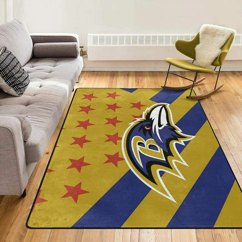 Baltimore Ravens Area Rug NFL Area Rug Dining Room Rugs Indoor Rug Rectangle Carpet