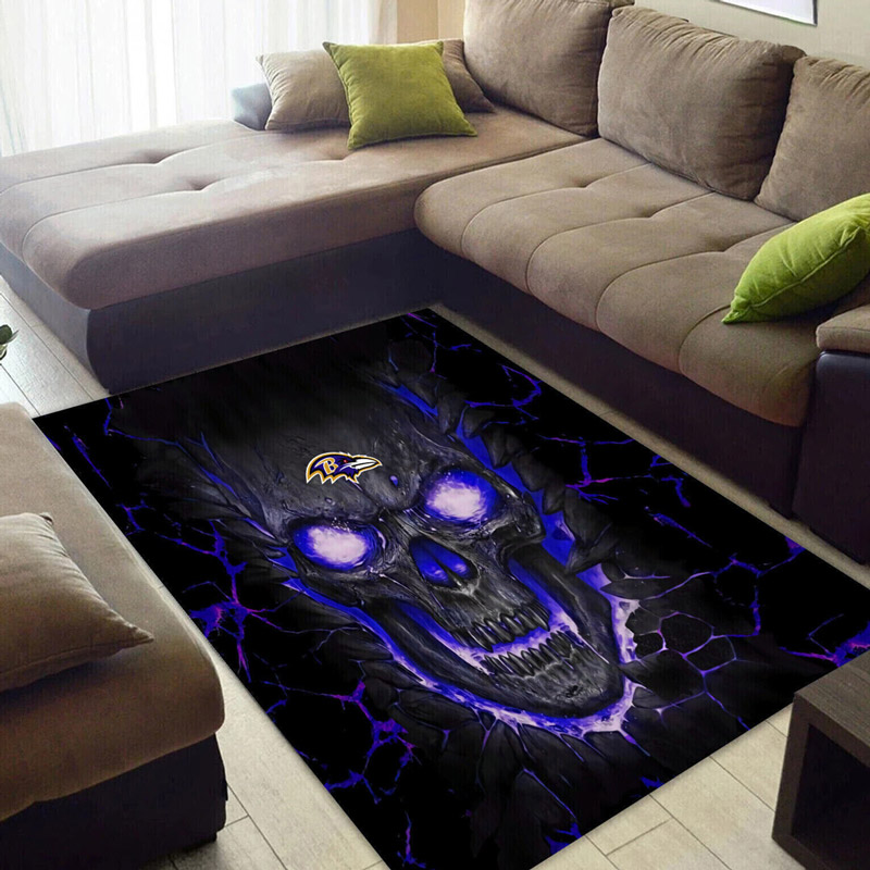 Baltimore Ravens Rug NFL Area Rug Dining Room Rugs Indoor Rug Rectangle Carpet