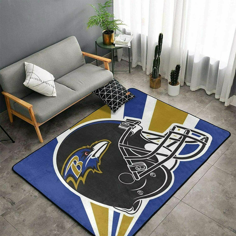 Baltimore Ravens Rug NFL Area Rug Dining Room Rug Indoor Rug Rectangle Carpet