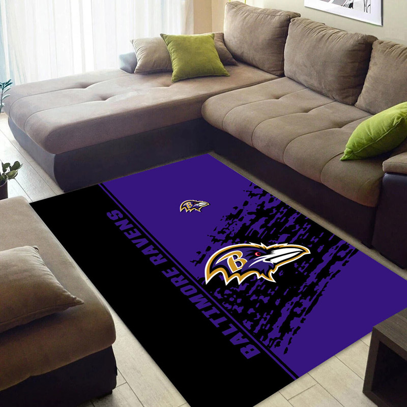 Baltimore Ravens Area Rug NFL Area Rug Bedroom Rug Indoor Indoor Rugs Rectangle Carpet