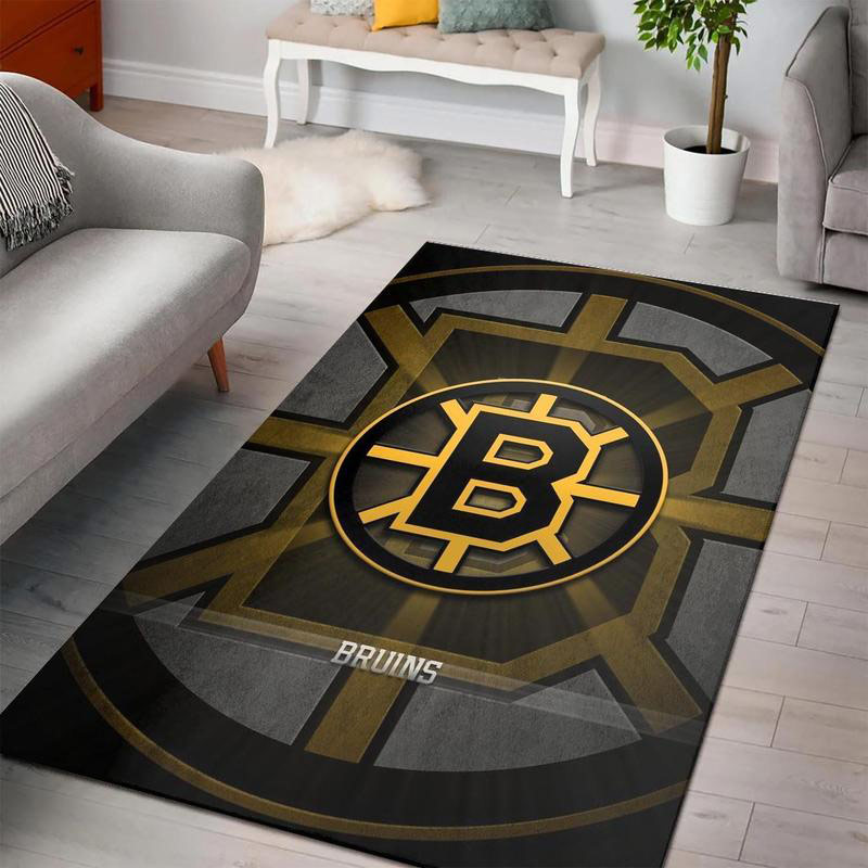Boston Bruins Area Rug NHL Area Rug Bathroom Rugs Indoor Indoor Rug Rectangle Carpet