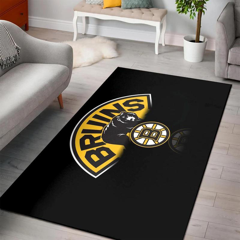 Boston Bruins Rug NHL Area Rug Bedroom Rug Indoor Indoor Rug Rectangle Carpet