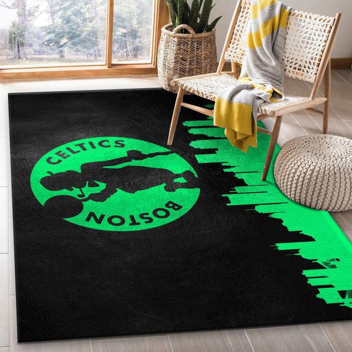 Boston Celtics Area Rug NBA Area Rug Kitchen Rug Indoor Indoor Rug Rectangle Carpet