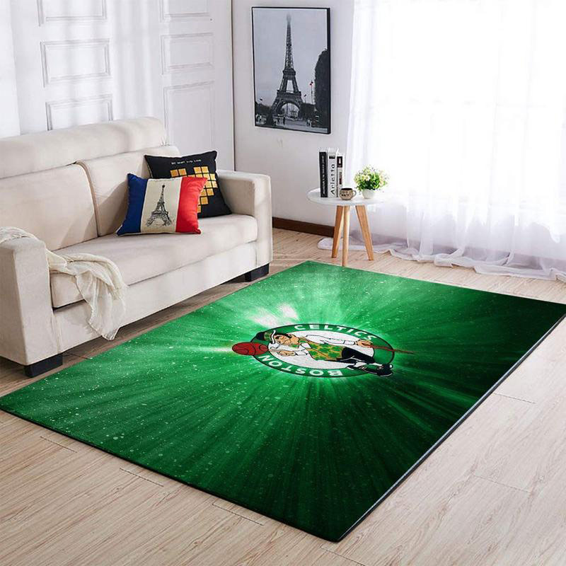 Boston Celtics Area Rug NBA Area Rug Living Room Area Rug Indoor Indoor Rugs Rectangle Carpet