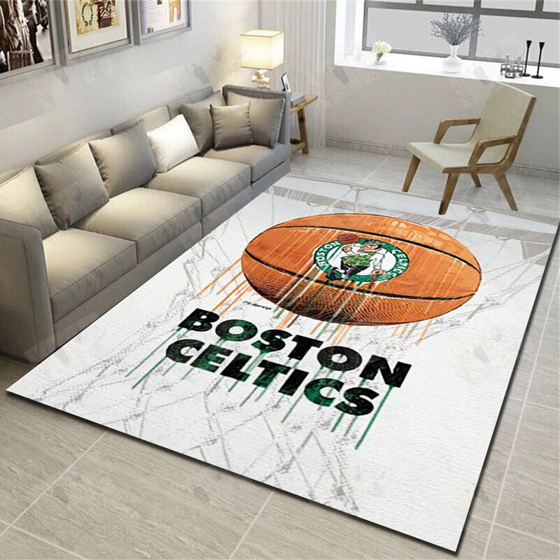 Boston Celtics Area Rug NBA Area Rug Living Room Area Rug Indoor Indoor Rug Rectangle Carpet