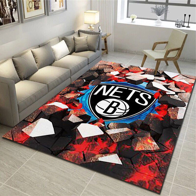 Brooklyn Nets Area Rug NBA Area Rug Kitchen Rug Indoor Rugs Rectangle Carpet