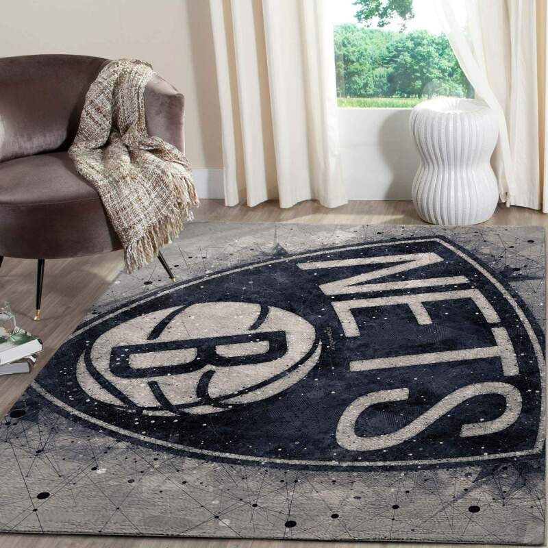Brooklyn Nets Area Rug NBA Area Rug Bedroom Rug Indoor Indoor Rug Rectangle Carpet