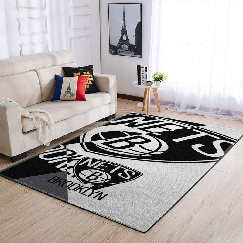 Brooklyn Nets Rug NBA Area Rug Dining Room Rugs Indoor Rug Rectangle Carpet