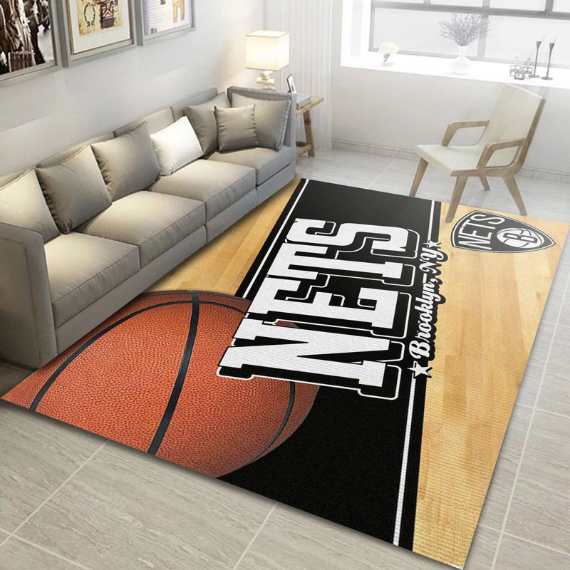 Brooklyn Nets Rug NBA Area Rug Dining Room Rugs Indoor Rugs Rectangle Carpet