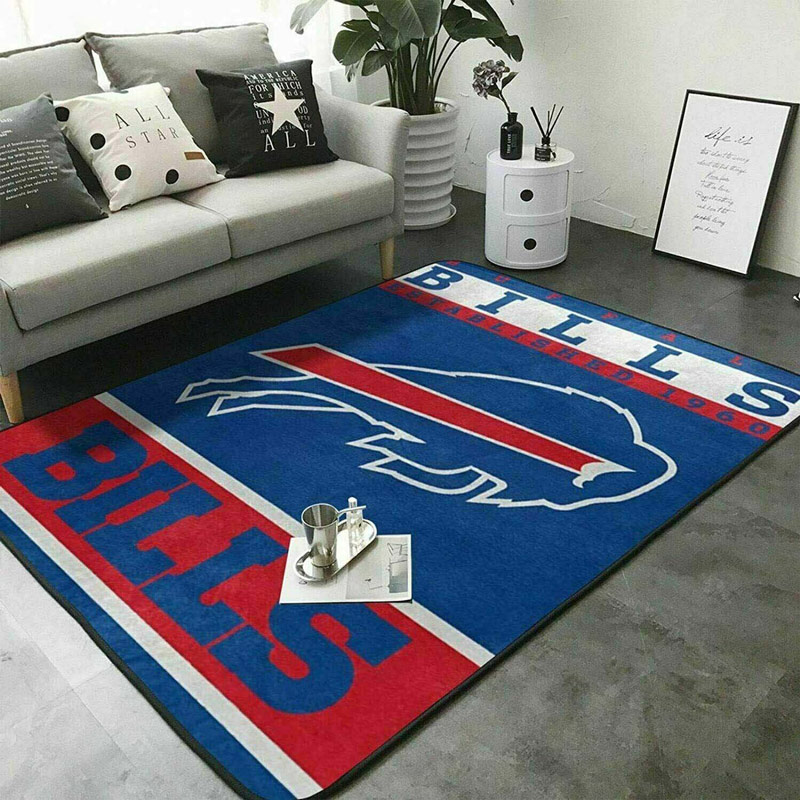 Buffalo Bills Rug NFL Area Rug Dining Room Rugs Indoor Indoor Rug Rectangle Carpet