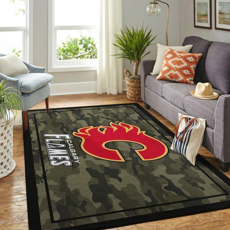 Calgary Flames Rug NHL Area Rug Bathroom Rugs Indoor Indoor Rug Rectangle Carpet