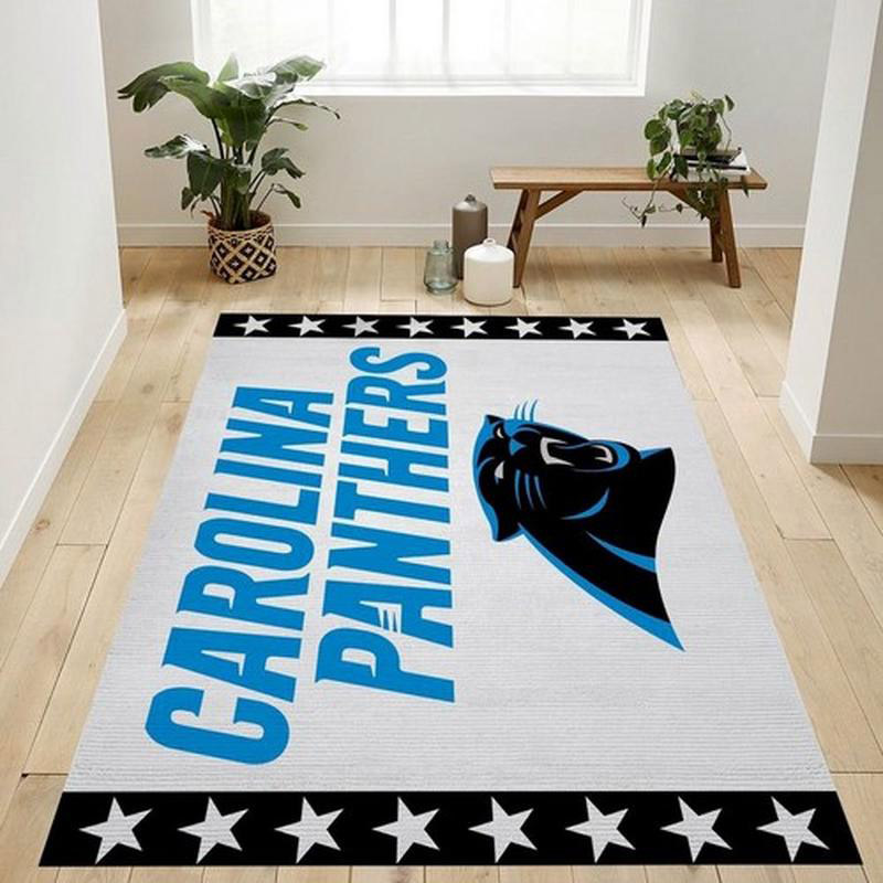 Carolina Panthers Area Rug NFL Area Rug Bedroom Rug Indoor Rugs Rectangle Carpet