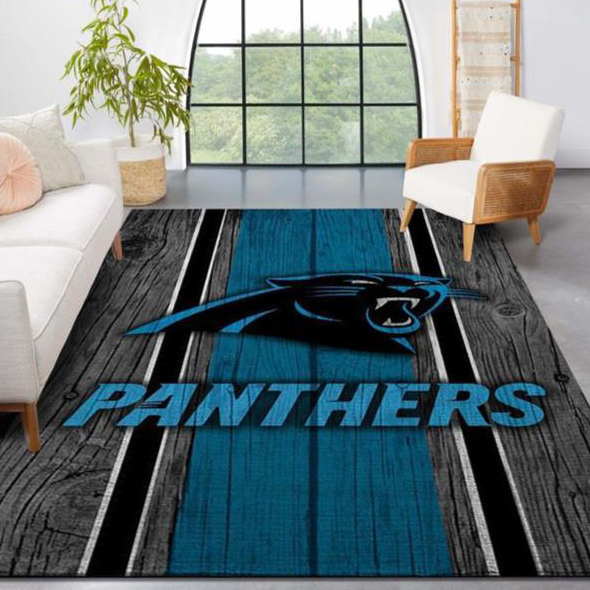 Carolina Panthers Area Rug NFL Area Rug Dining Room Rugs Indoor Indoor Rug Rectangle Carpet