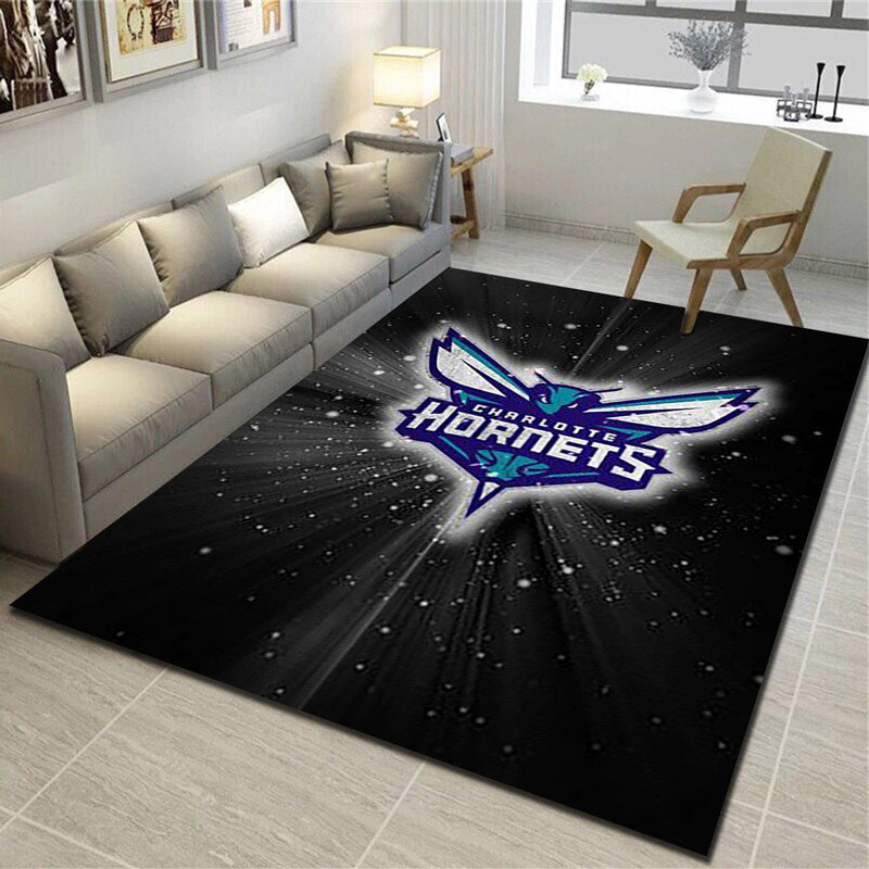 Charlotte Hornets Rug NBA Area Rug Bedroom Area Rug Indoor Indoor Rugs Rectangle Carpet