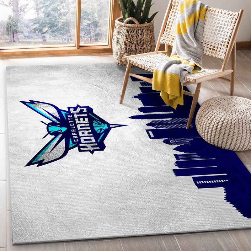 Charlotte Hornets Rug NBA Area Rug Bathroom Rugs Indoor Rugs Rectangle Carpet