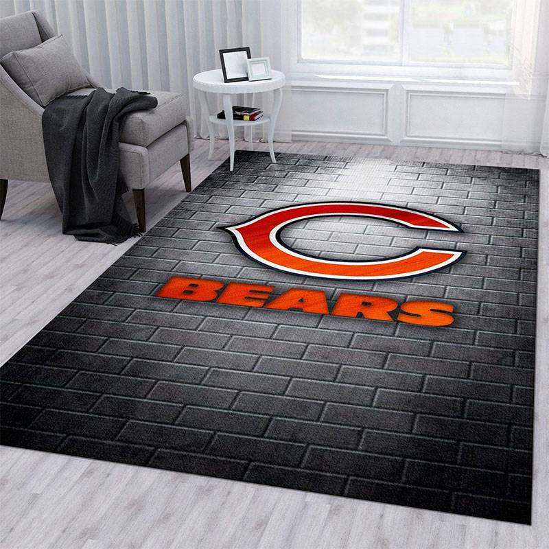 Chicago Bears Area Rug NFL Area Rug Living Room Area Rug Indoor Rug Rectangle Carpet