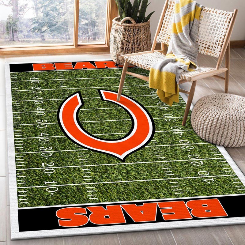 Chicago Bears Rug NFL Area Rug Bathroom Rug Indoor Rugs Rectangle Carpet