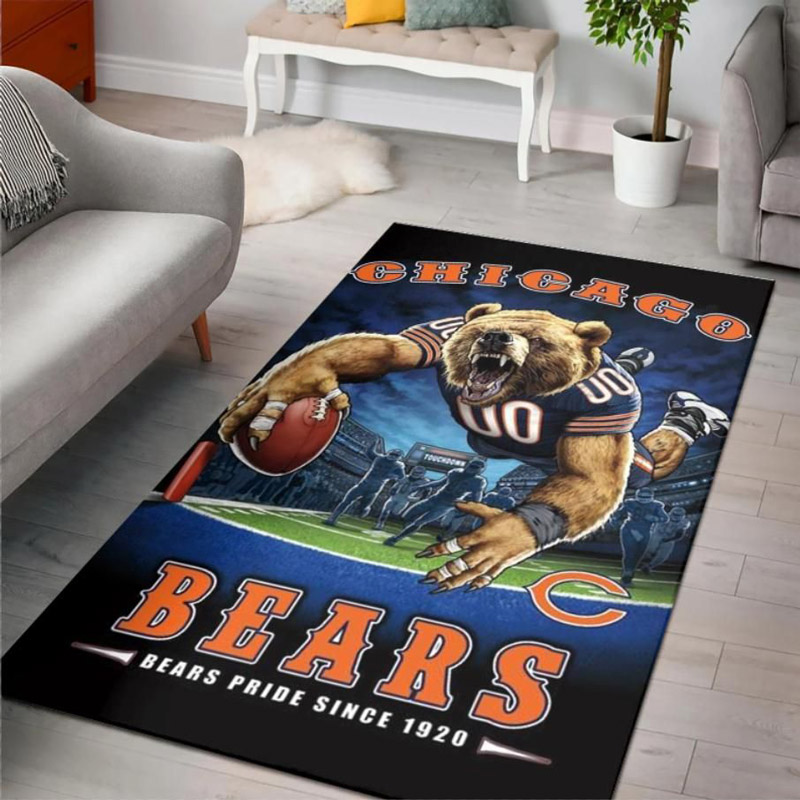 Chicago Bears Area Rug NFL Area Rug Living Room Rug Indoor Rugs Rectangle Carpet
