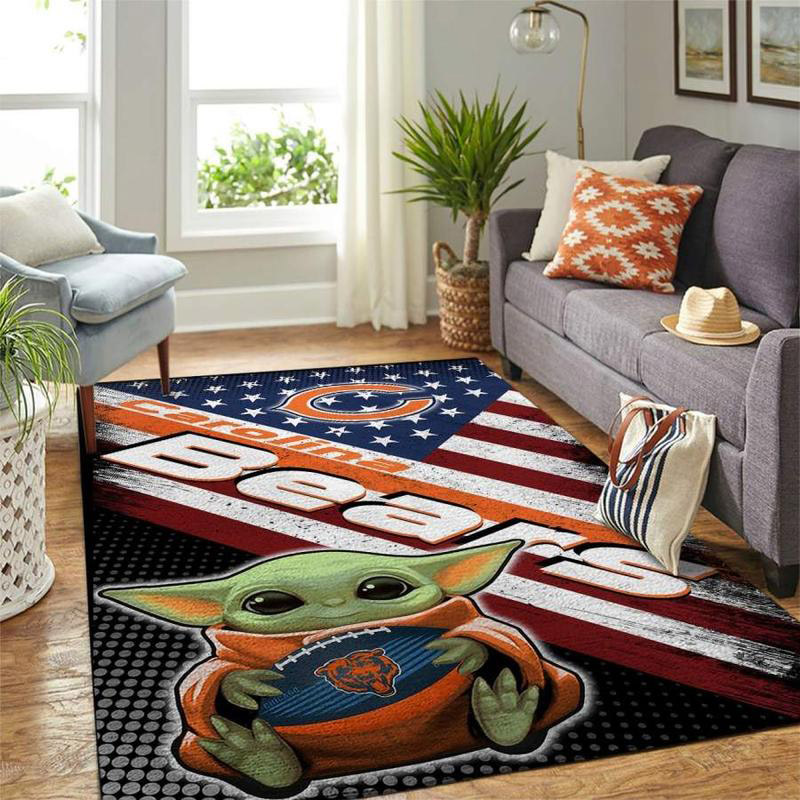 Chicago Bears Area Rug NFL Area Rug Living Room Rug Indoor Indoor Rug Rectangle Carpet