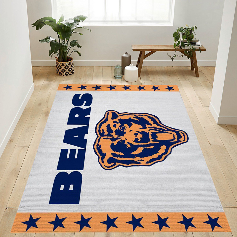 Chicago Bears Area Rug NFL Area Rug Bedroom Area Rug Indoor Rug Rectangle Carpet