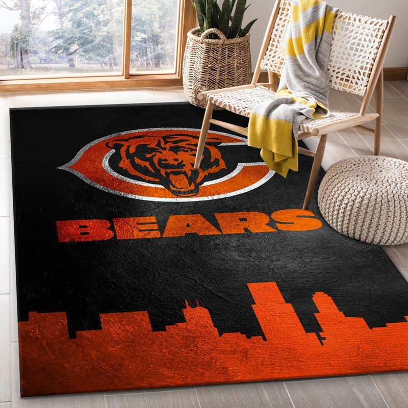 Chicago Bears Area Rug NFL Area Rug Living Room Rug Indoor Indoor Rugs Rectangle Carpet