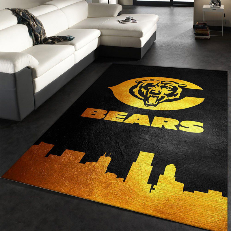 Chicago Bears Rug NFL Area Rug Dining Room Rugs Indoor Rugs Rectangle Carpet