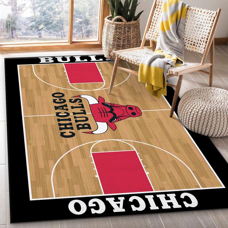 Chicago Bulls Area Rug NBA Area Rug Kitchen Rug Indoor Rug Rectangle Carpet