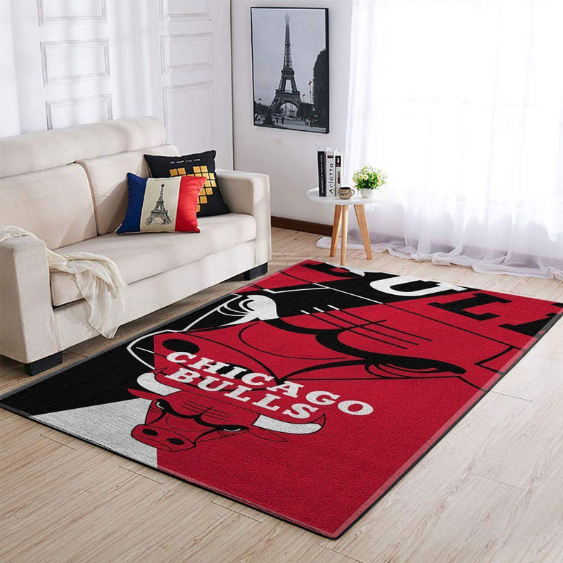 Chicago Bulls Area Rug NBA Area Rug Bathroom Rugs Indoor Rug Rectangle Carpet