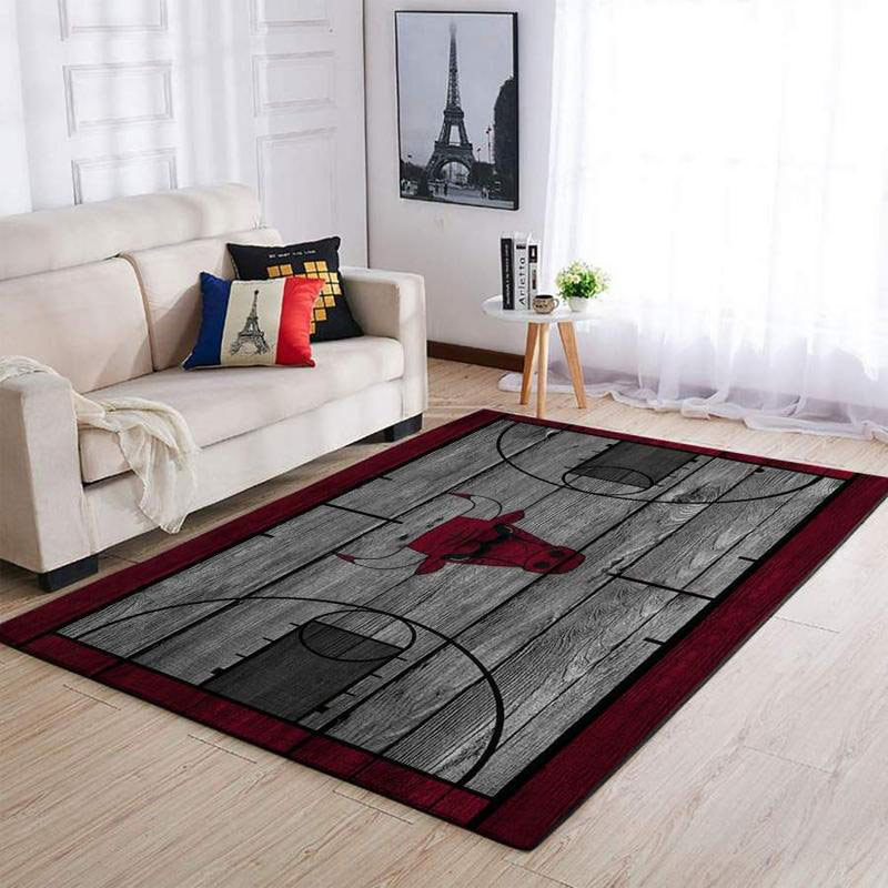 Chicago Bulls Area Rug NBA Area Rug Living Room Rug Indoor Rugs Rectangle Carpet