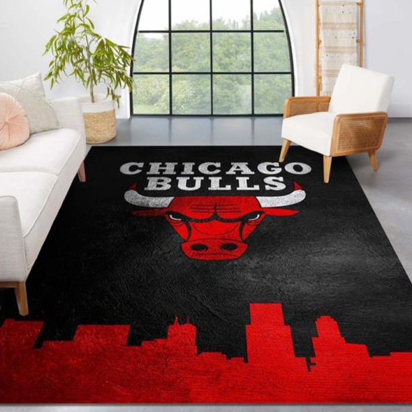 Chicago Bulls Rug NBA Area Rug Bedroom Area Rug Indoor Rug Rectangle Carpet
