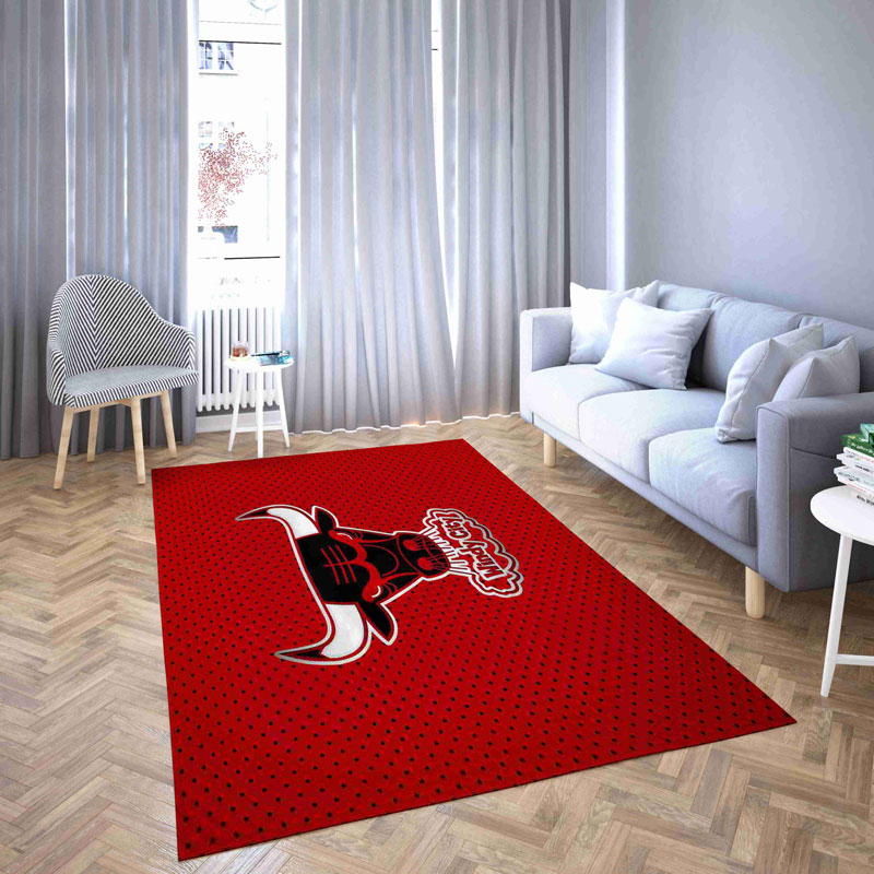 Chicago Bulls Rug NBA Area Rug Dining Room Rugs Indoor Indoor Rugs Rectangle Carpet