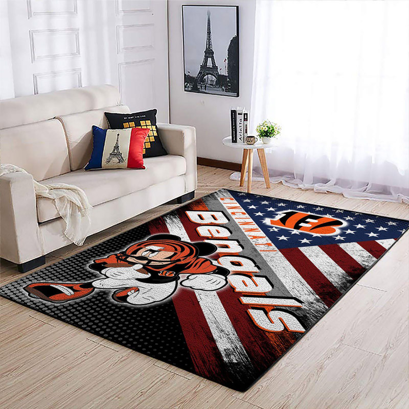 Cincinnati Bengals Rug NFL Area Rug Kitchen Rug Indoor Rug Rectangle Carpet