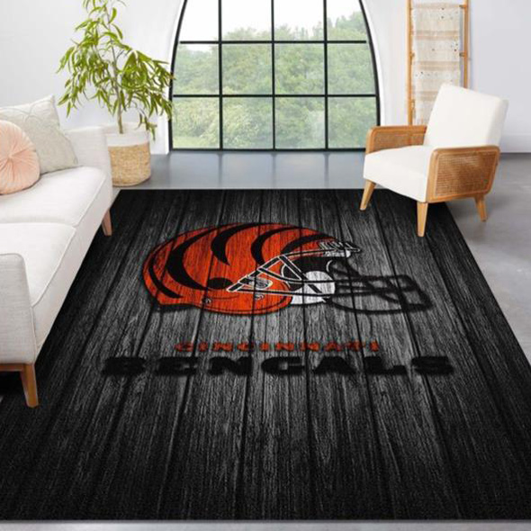 Cincinnati Bengals Rug NFL Area Rug Living Room Rug Indoor Rugs Rectangle Carpet